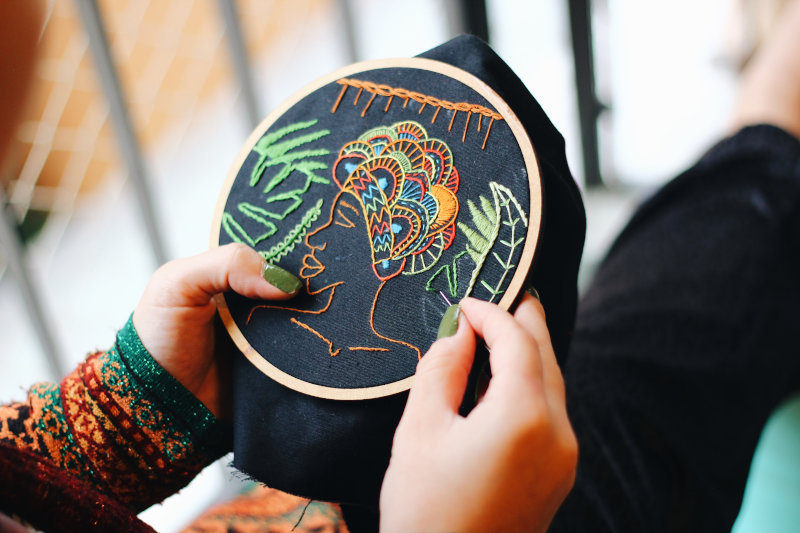 Stickrahmen mit Motiv