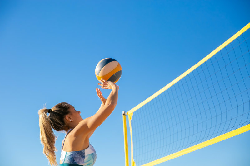 Volleyball Test von einer Frau